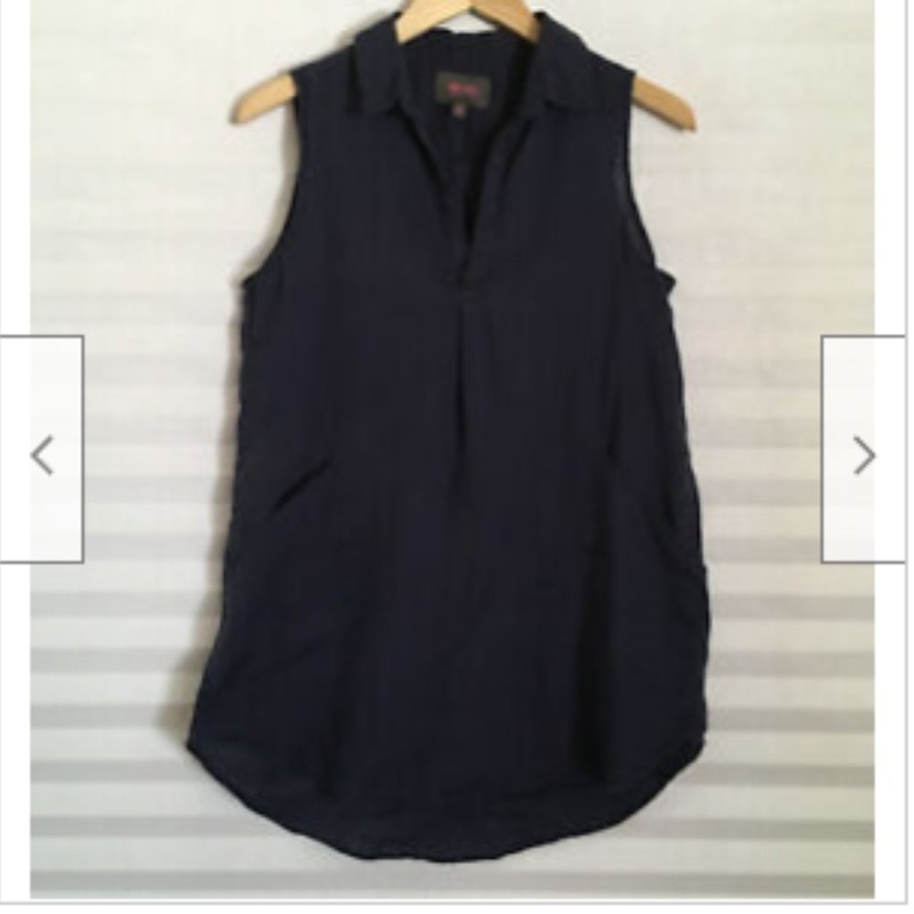 FORCYNTHIA Beachwear Womens Sleeveless‎ Tunic Blouse Dress Pockets Hi Lo